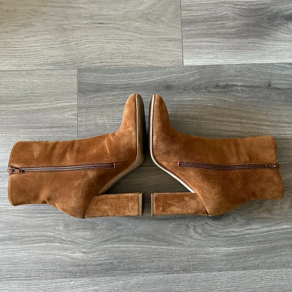 Karen Millen Suede/Leather Heeled Ankle Boot in Camel - Size U.S. 5/EU 36